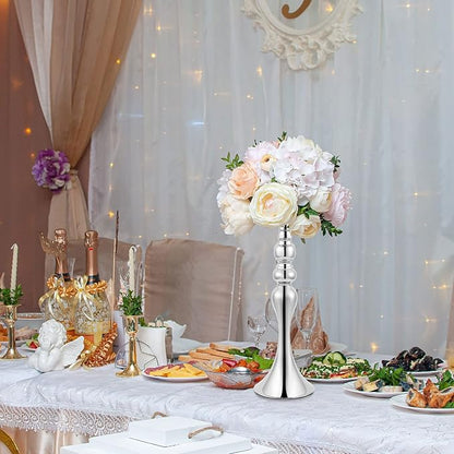 Sabary 6 Pcs Wedding Flower Stand Metal Flower Centerpieces Stand for Table Vase Arrangement Rack for Wedding Reception Dinner Table Party Decor(20, 15, 13 In,Silver)
