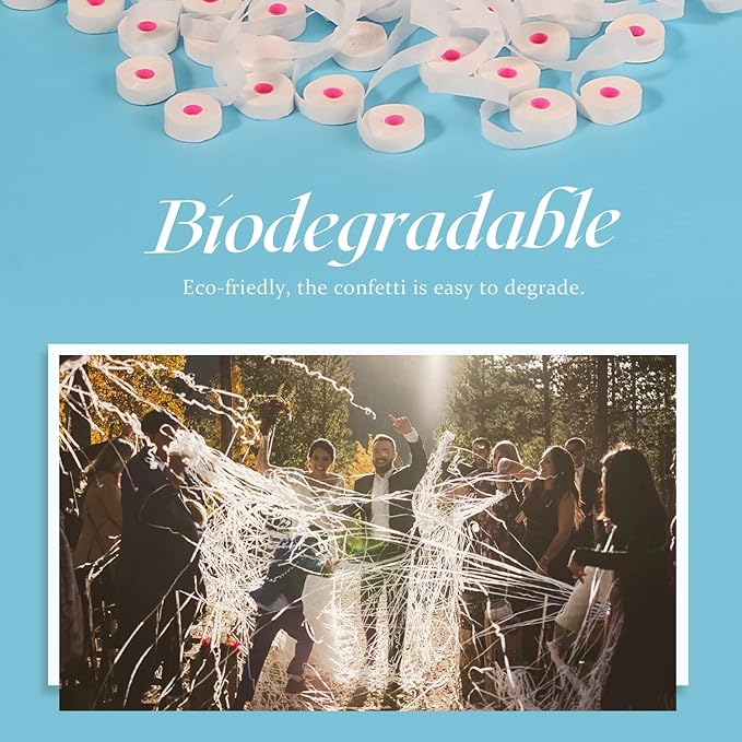 10Pack Streamer Poppers, No Mess White Paper Crackers, Hand Throw Confetti Streamers for Birthday, Wedding, Party Celebrations