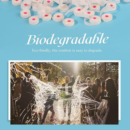 10Pack Streamer Poppers, No Mess White Paper Crackers, Hand Throw Confetti Streamers for Birthday, Wedding, Party Celebrations