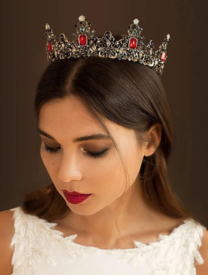 SWEETV Queen Crown for Women - Baroque Wedding Tiaras and Crowns,Jeweled Tiara Crown,Prom Birthday Halloween Hair Accessories
