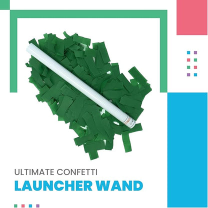Ultimate Confetti Wand 14 inch Confetti Launcher Wand, Dark Green, 8 Pack - Great for Parties, Weddings and Events Tissue, Metallic and Biodegradable Options