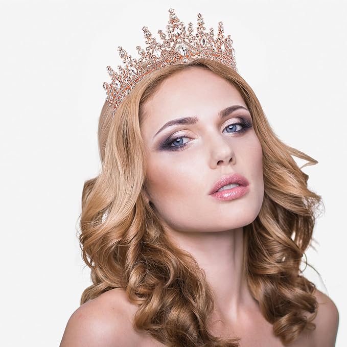 Tiaras and Crowns for Women Princess Crystal Tiara Crown with Comb Rhinestone Hair Accessories