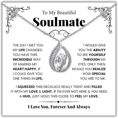 TRYNDI To My Wife Necklace from Husband - Soulmate, Girlfriend, Fiance Gift for Anniversary, Birthday, Christmas, Valentine's Day, Mother's Day - Romantic Wife Christmas Gift ideas