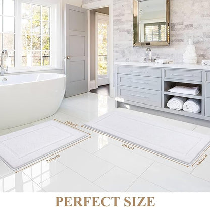 Pauwer Bathroom Rugs Sets 2 Piece, Non Slip Bath Mats for Bathroom, Absorbent Bath Rugs Floor Mat, Machine Washable Shower Rugs for Bath Floor, Tub and Shower