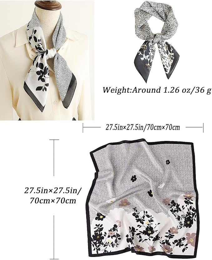 Neck Scarf For Womens Silky Head Scarves Hair Bandanas Square Scarf Fashion Accessories lightweight