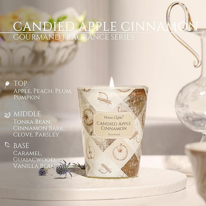 HomeLights Large jar Candle | 1-Wick Long-Lasting Scented Candles, 6.7oz Natural Soy Wax Candle for Home Scented, Rustic Modern Gifts for Women & Men, Candied Apple Cinnamon
