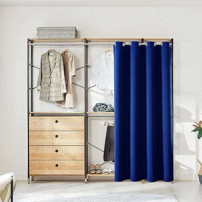 ChrisDowa Blackout Door Curtains for Doorway Privacy, Grommet Closet Curtains for bedroom closet door, Thermal Insulated Temporary Doorway Cover Room Divider Drapes (1 Panel, Royal Blue, 52 x 80 Inch)