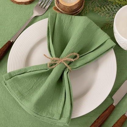 Socomi Cloth Napkins Sage Green Fall Thanksgiving Washable Reusable Bulk Linen Cotton Napkins Set of 6 17"x17" for Wedding Party Bridal Baby Shower Birthday Dining Table Decorations