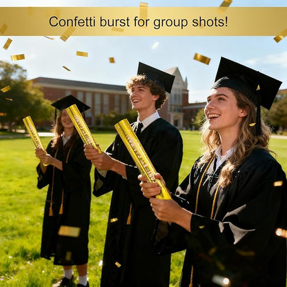 5 Pack Confetti Poppers gold– 12 Inch Confetti Blaster for Birthday, Graduation, and New Year’s Eve Celebrations – Best Party Poppers for Unforgettable Parties!