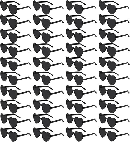 40 Pairs Heart Shaped Sunglasses Bulk, Colorful Rimless Fun Heart Sunglasses for Women Party Favors