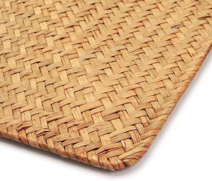 6 Pack Woven Placemats, Rectangular Rattan Place mats, Natural Seagrass Placemats, Farmhouse Wicker Table Mats for Dining Table