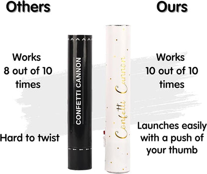 Confetti Cannon with Magic Snap - Pack of 6 Multicolor Poppers - Confetti Shooters for New Year's Eve, Birthday, Graduation, Party, Weddings - Confetti Launchers for any Celebration