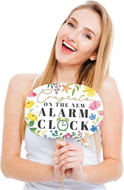 Big Dot of Happiness Funny Wildflowers Baby - Boho Floral Baby Shower Photo Booth Props Kit - 10 Piece