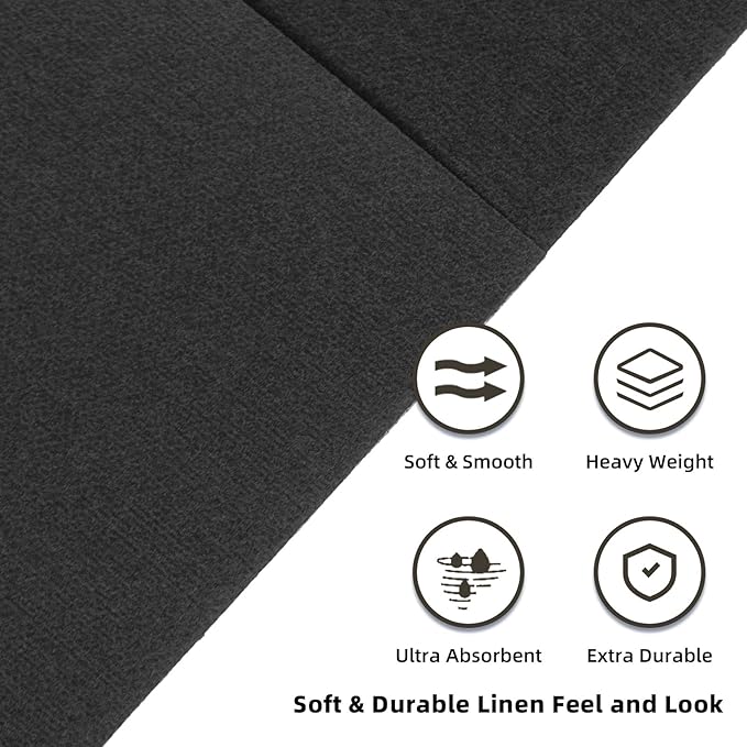 KAMMAK Dinner Napkins Disposable Dark Gray Cloth Like Paper Napkins with Pocket 100 Pack Folded Wedding Reception Napkins Bathroom Guest Hand Towels for Party, Kitchen, Restaurants (16.5 x 16.5 inch)