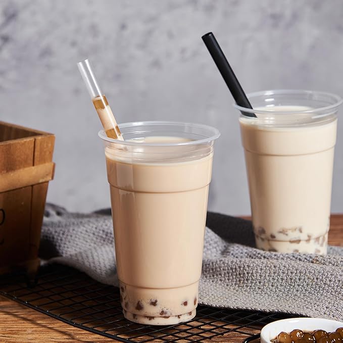 Disposable Crystal-Clear Plastic Boba Straws [11mm Wide 9 Inch] - 600 Individually Wrapped Bulk Heavy-Duty Straws for Bubble Tea, Smoothies, Thick Shakes, Parties & Cafes