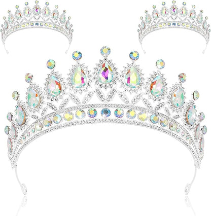 3 Pack Crystal Tiara and Princess Crown,Bridal Wedding Queen Headbands Prom Pageant Birthday Party Hair Accessories