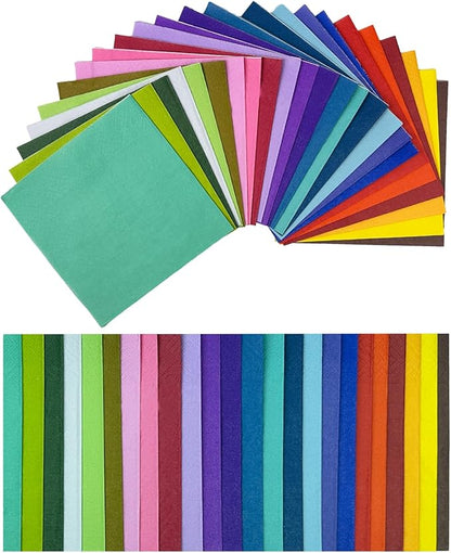 240 Count Dinner disposable Napkins Paper 24 colors Napkin for Cocktail Birthday, Wedding, Party, Lunch, Dessert Napkins（5 * 5inch）