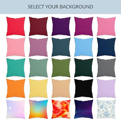 Be Burgundy Custom 4 Photo Pillow Cover 16x16 Inch – Personalized Collage Picture Pillow, Custom Throw Pillowcase, Optional Background Color, Gift for Family, Friends, Couples