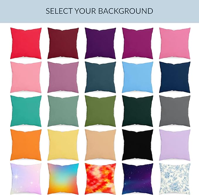 Custom 8 Photo Pillow Cover 16x16 Inch – Personalized Collage Picture Pillow with Optional Text, Custom Throw Pillowcase with Eight Photos, Optional Colors, Photo Gift for Family, Friends, Couples