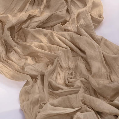 MLMC 12 Pack Nude Cheesecloth Table Runner 10ft Boho Rustic Gauze Taupe Cheese Cloth Table Runner Neutral Winter Decor 35x120 Inches for Reception Wedding Bridal Shower Party Decor