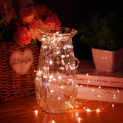 12 Pack Fairy Lights Battery Operated String Lights，7FT 20LED Waterproof Silver Wire Christmas Light Outdoor,Firefly Mini Light for Bedroom Party Birthday Wedding Indoor Decorations Home Decor