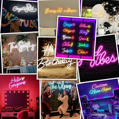 Custom Neon Signs for Wall Decor, Personalized Name Dimmable LED Neon Light Signs for Bedroom，Wedding Birthday Party for Girls And Boys Gift