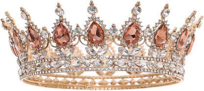 FORSEVEN Queen Crown Rhinestone Wedding Crowns and Tiaras for Women Costume Party Hair Accessories Princess Birthday Crown Crystal Bridal Crown Christmas Decorations Headband