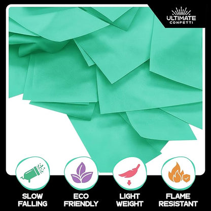 Ultimate Confetti, Mint Green Biodegradable Confetti - Rectangular Flame-Resistant and Slow-Falling Tissue Paper Confetti for Cannon and Launcher use – Best for Celebrations - 1 lb, 16 oz