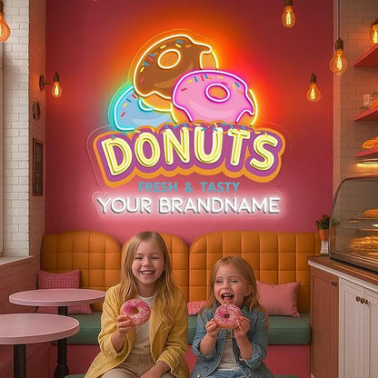 Custom LED Neon Sign, Personalized UV Printed Business Logo, Customizable for Salons, Beauty, Nail Studios, Shops & Home Decor, Light Up Name or Image Neon Sign