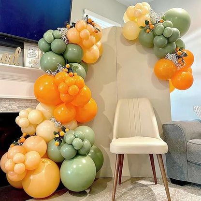 162pcs Little Cutie Baby Shower Decorations, Orange Sage Green Nude White and Confetti Balloons for Little Cutie Baby Shower Fruit Theme Birthday Party Decorations