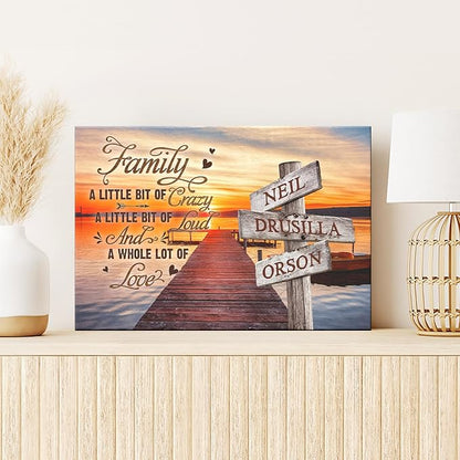 Dem Canvas Personalized Street Sign Family Names, Custom Photo Canvas Gifts, Loud Love