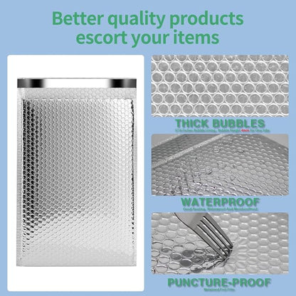 Thermal Bubble Mailer 13.75 x 10.5 Inch, Pack of 10 Cool Bubble Mailers,Insulated Mailers for Cold Shipping, Waterproof Foil Mailing Envelopes,Insulated Shipping Bags for Food,Perishables