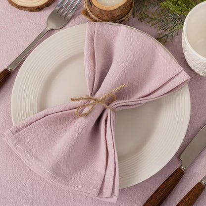 Socomi Cloth Napkins Pink Fall Thanksgiving Washable Reusable Bulk Linen Cotton Napkins Set of 4 17"x17" for Wedding Party Bridal Baby Shower Birthday Dining Table Decorations