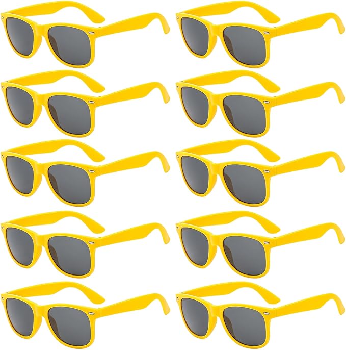 Pibupibu 10/20 Packs Adults Wholesale Neon Colors Square Retro Style Party Favors Sunglasses