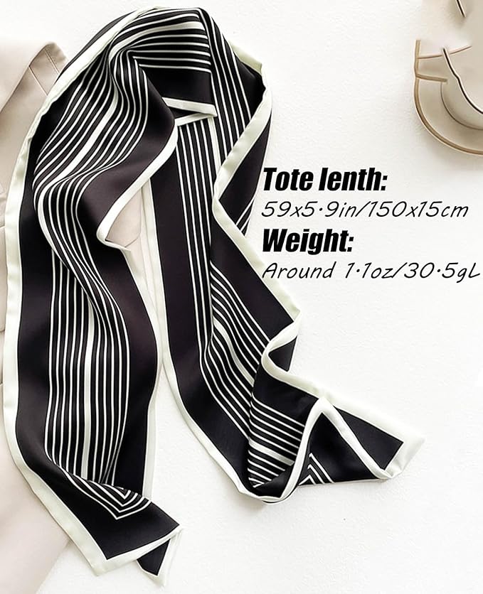 Head Scarf Hair Neck Scarves For Women Purse Bag Scarfs For Handbags Silky Long Thin Satin Headscarf Fashion