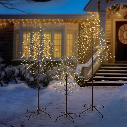 Star Light Trees, 3ft Lighted Branches with Warm White Fairy Lights, Indoor Outdoor Christmas & Wedding Decor (Brown Branch Star Trees)
