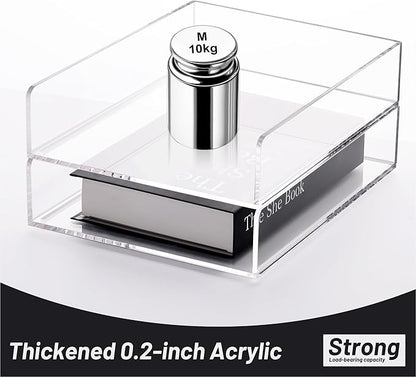 Paper Organizer Letter Tray, Clear Acrylic Paper Tray, School Teacher Office Supplies Organization, Stackable Desk File Organizer, Classroom Decor and Accessories-2 Pack…
