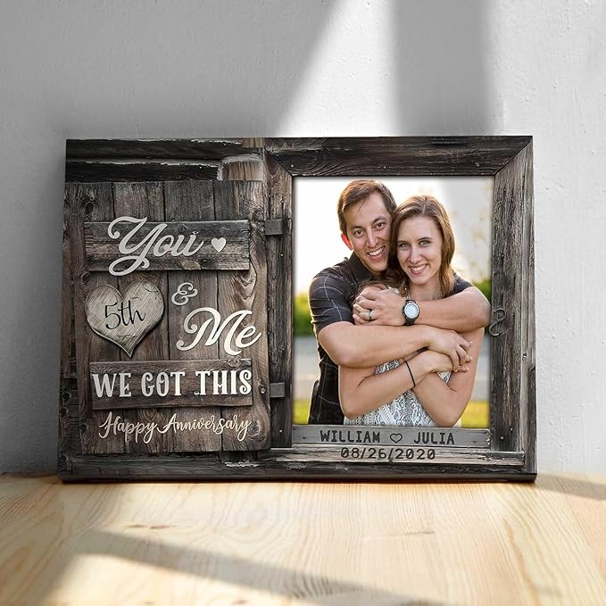 GABITA Personalized Wedding Anniversary Couple Canvas, Gift for Husband and Wife, Gift for Parents, 50th Wedding Anniversary Couple Wall Art Personalized by Year
