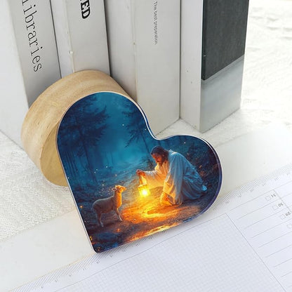 "Christian Appreciation Gifts For Women Plaque - Inspirational Jesus and Lamb Decor, Spiritual Gift for Women, Ideal for Birthdays, Baptism, or Home Decorations, Perfect for Mom, Sister, Friend, or Coworker, Religious Keepsake for Females" (4"x4")D-239