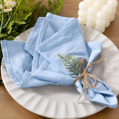 Socomi Cloth Napkins Blue Fall Thanksgiving Washable Reusable Bulk Linen Cotton Napkins Set of 4 17"x17" for Wedding Party Bridal Baby Shower Birthday Dining Table Decorations