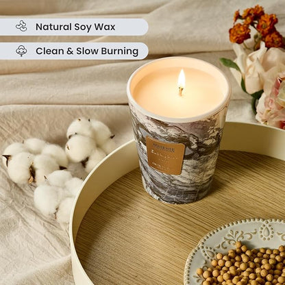M&SENSE Eucalyptus Mint Scented Candles for Home, 3 Wick Highly Scented Jar Candle, 14.1 Oz 80H Long Lasting Burning Christmas Candle for Women, Aromatherapy Candles for Holiday Christmas Gift