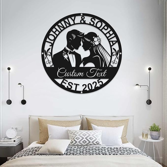 Personalized Home Decoration Metal Name Sign,Valentine's Day Wedding Gift for Couple | Engagement Gift | Bridal Shower Gift | Couples Gift