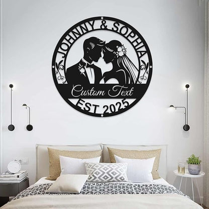 Personalized Home Decoration Metal Name Sign,Valentine's Day Wedding Gift for Couple | Engagement Gift | Bridal Shower Gift | Couples Gift