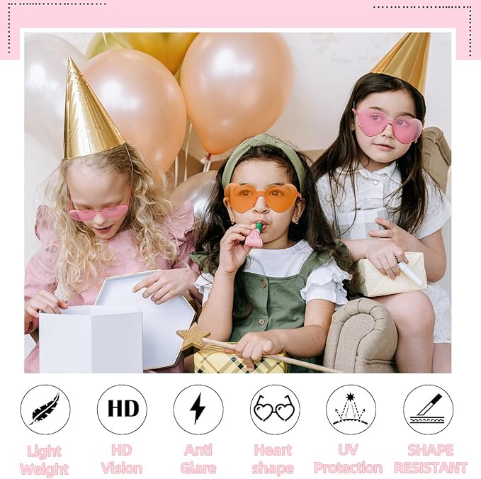 12/20/24 Pairs Heart Sunglasses for Women Men, Trendy Heart Shaped Rimless Transparent Sunglasses, Bachelorette Party