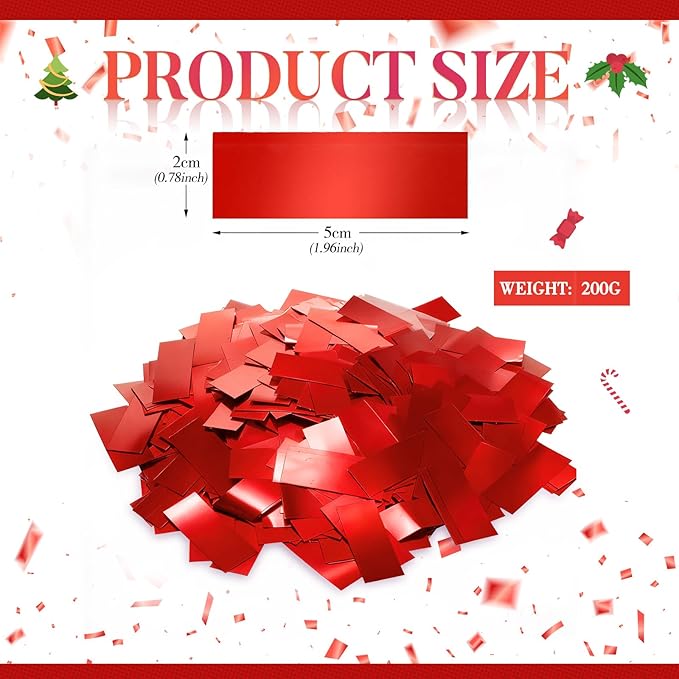 Sumind 200 Grams Gold Silver Large Metallic Confetti Rose Glitter Throwable Table Scatter Foil Confetti for Christmas Birthday Party Baby Shower Graduation Wedding Celebrations(Red)