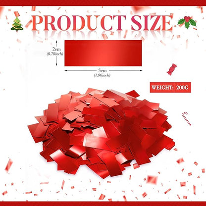 Sumind 200 Grams Gold Silver Large Metallic Confetti Rose Glitter Throwable Table Scatter Foil Confetti for Christmas Birthday Party Baby Shower Graduation Wedding Celebrations(Red)