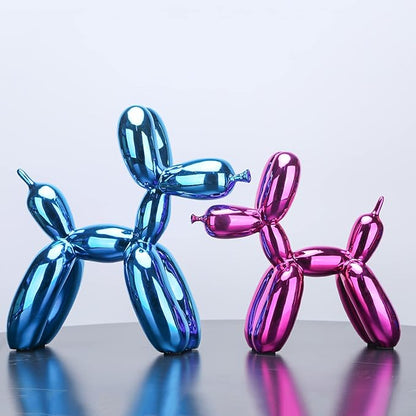 Blue Balloon Dog Decor,Balloon Animal Decor,Shelf Decor Preppy Room Decor,Cute Statue Home Decor, Bedroom Modern Sculpture Desk Decor,Office Gold Decorations Small Figurines