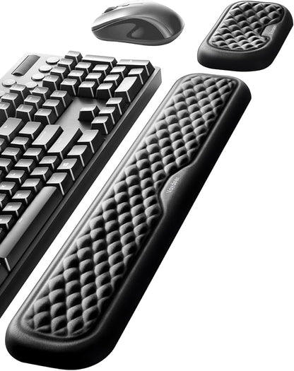 Vaydeer Wrist Rest for Keyboard and Mouse, Computer Ergonomic Wrist Support Pad, Soft Memory Foam Arm Cushion for Desk, Palm Hand Office Laptop Typing