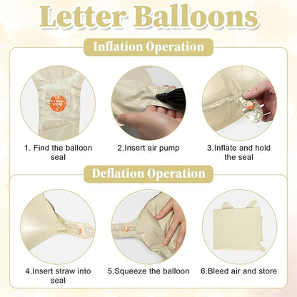 40inch Beige BRIDE Letter Balloons, Giant Cream White Sand Bride Foil Helium Balloon Banner with Heart Balloon for Bride to Be Wedding Engagement Bridal Shower Nude White Bachelorette Party Decoration
