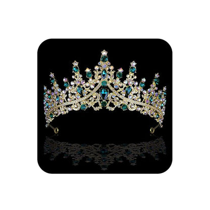 COCIDE Green Tiaras for Women Crown for Women Emerald Quinceanera Dress Headbands for Girls Princess Halloween Cosplay Birthday Pageant Bride Headpieces Hair Accessories